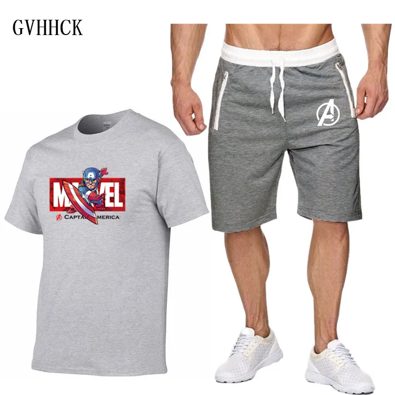 Summer New Marvel Captain America Tracksuit Men Shorts Casual Men's Sportswear Suit Shorts Two Pieces Top Tee+Shorts Sweat Suits
Summer New Marvel Captain America Tracksuit Men Shorts Casual Men's Sportswear Suit Shorts Two Pieces Top Tee+Shorts Sweat Suits