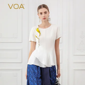 VOA Heavy Silk T Shirt White Ladies Tops Summer Short Sleeve Women Tee Casual Harajuku Streetwear Basic Office Mid-aged B783
VOA Heavy Silk T Shirt White Ladies Tops Summer Short Sleeve Women Tee Casual Harajuku Streetwear Basic Office Mid-aged B783