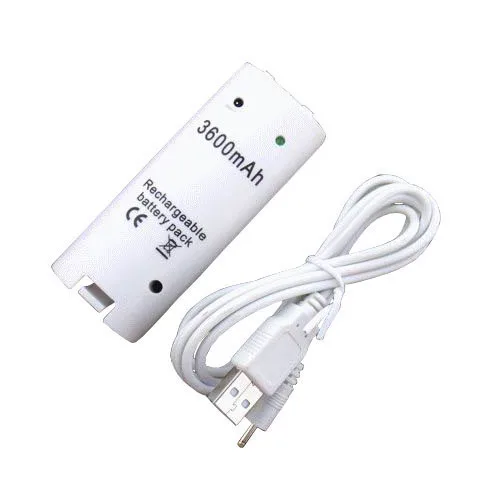 White 3600mAH Rechargeable Battery Charger Cable for Nintendo Wii Remote Controller
White 3600mAH Rechargeable Battery Charger Cable for Nintendo Wii Remote Controller
