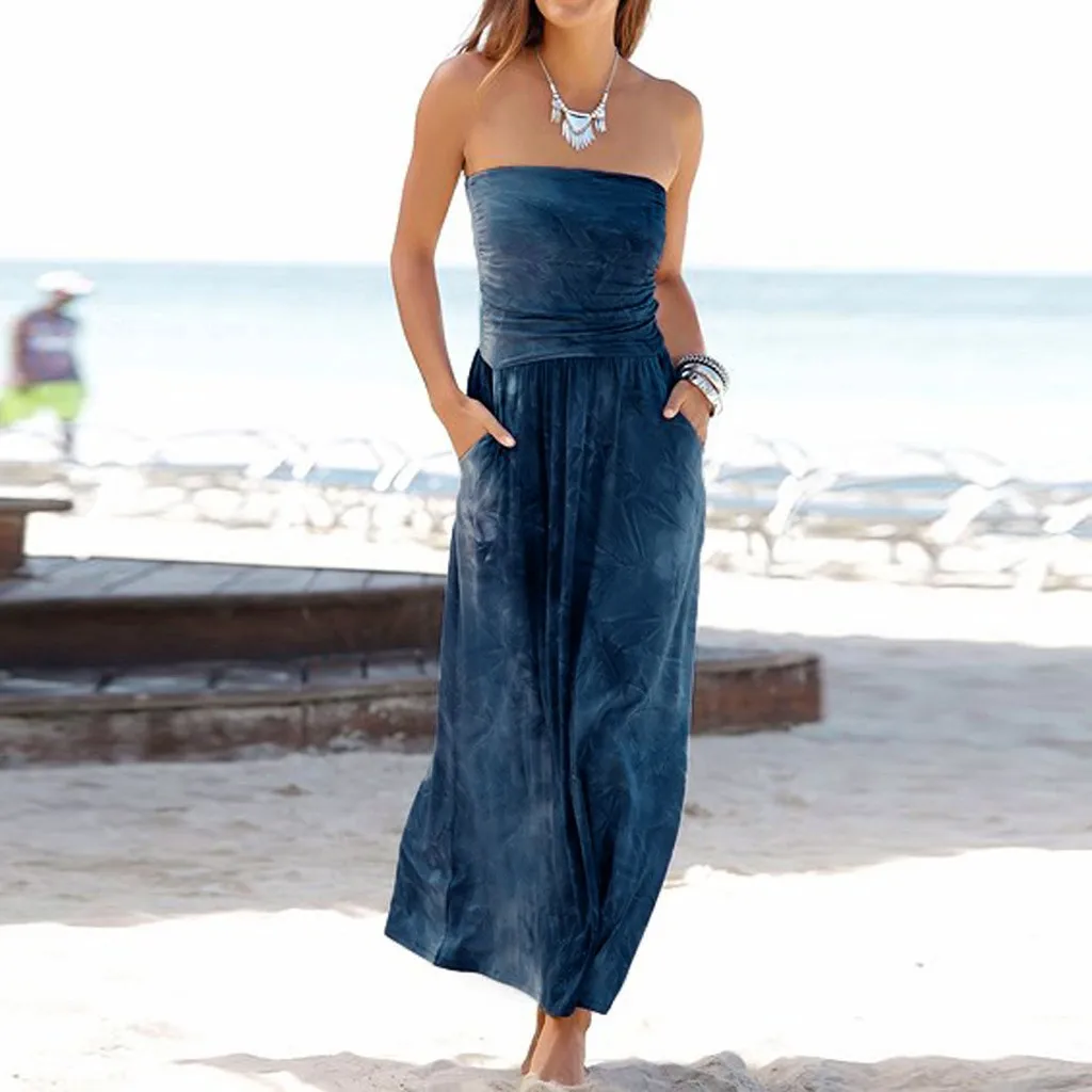 Dress Women Long Dress Bandeau Holiday Off Shoulder Sleeveless Tie dyeing Summer Maxi Dress Vestidos Robe Femme D717
Dress Women Long Dress Bandeau Holiday Off Shoulder Sleeveless Tie dyeing Summer Maxi Dress Vestidos Robe Femme D717