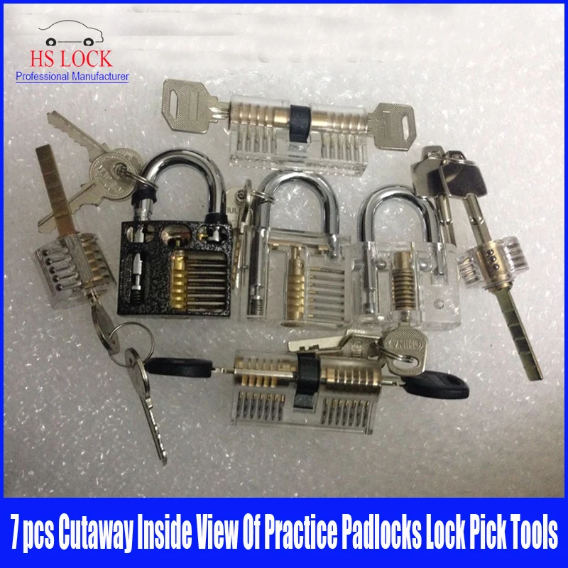 7pcs Cutaway Inside View Of Practice Padlocks lock Pick set Locksmith Training Skill Tools
7pcs Cutaway Inside View Of Practice Padlocks lock Pick set Locksmith Training Skill Tools