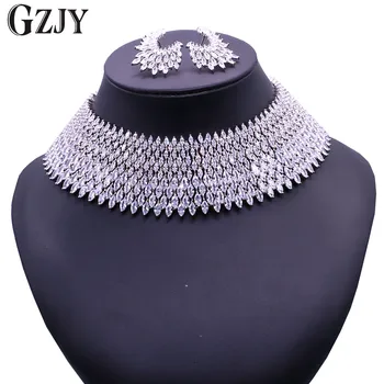 GZJY Gorgeous Zircon Bridal Jewelry Sets Shining Zircon White Gold Color Necklace Earrings For Women Wedding Party Accessories
GZJY Gorgeous Zircon Bridal Jewelry Sets Shining Zircon White Gold Color Necklace Earrings For Women Wedding Party Accessories