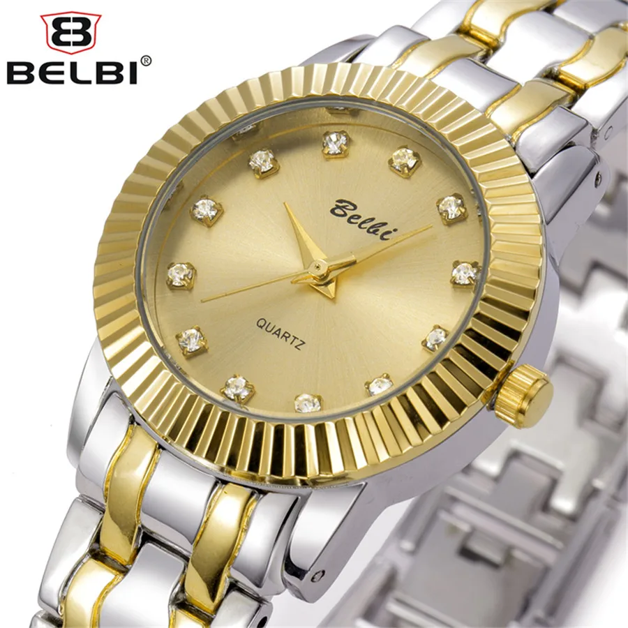Фото BELBI высокое качество Montre Femme Часы из нержавейки женские кварцевые часы Для женщин