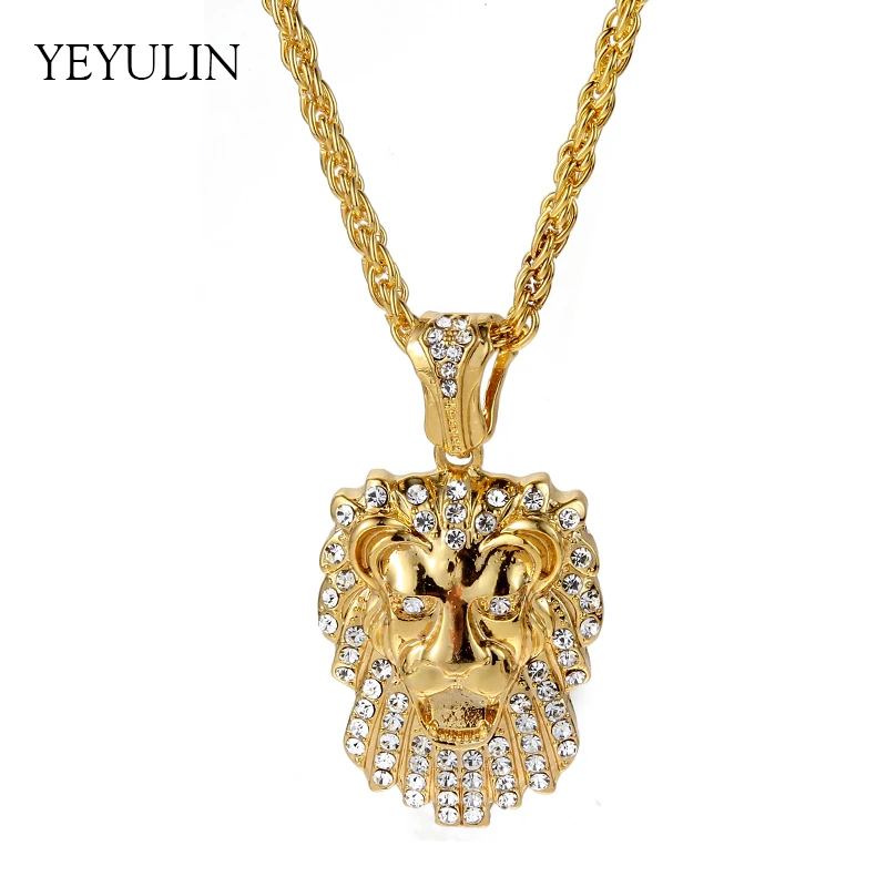 Fashion Alloy Hip Hop Lion Crystal Pendant Necklace Long Cuba Chain Statement Jewelry For Man
Fashion Alloy Hip Hop Lion Crystal Pendant Necklace Long Cuba Chain Statement Jewelry For Man