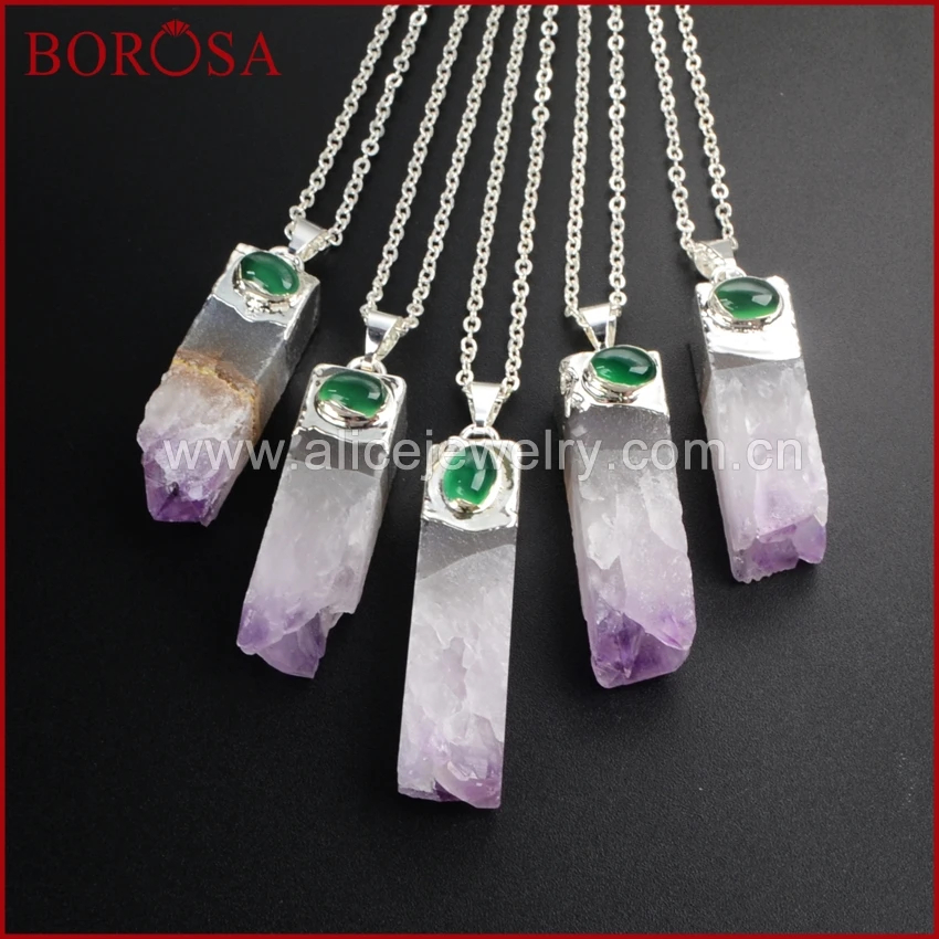 BOROSA Gold Color Natural Silver Plated Natural Purple Crystal Crystal Point Bar&Cats Eye Beads Pendant Necklace WX011-N
BOROSA Gold Color Natural Silver Plated Natural Purple Crystal Crystal Point Bar&Cats Eye Beads Pendant Necklace WX011-N