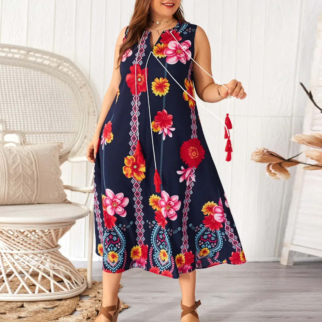 feitong Plus Size Womens Summmer Floral Dress 2019 Bohemia Print Sundress Tank Sleeveless V-Neck Loose Beach Dress Vestido Mujer
feitong Plus Size Womens Summmer Floral Dress 2019 Bohemia Print Sundress Tank Sleeveless V-Neck Loose Beach Dress Vestido Mujer