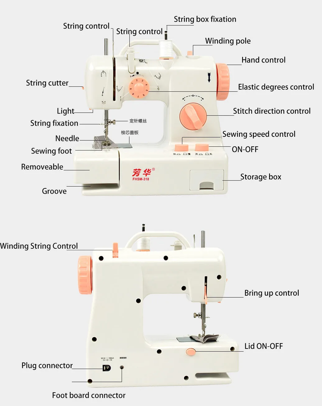 Generic Mini Electric Sewing Machine With Sewing Machines Accessories Adjustable Automatic