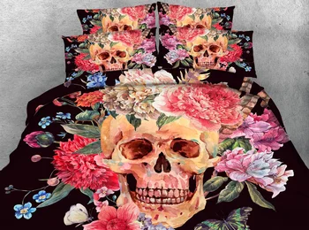 *S Sugar Skull Series Bedding 4pcs White or black fabric with Mexican Skull print duvet cover set
*S Sugar Skull Series Bedding 4pcs White or black fabric with Mexican Skull print duvet cover set