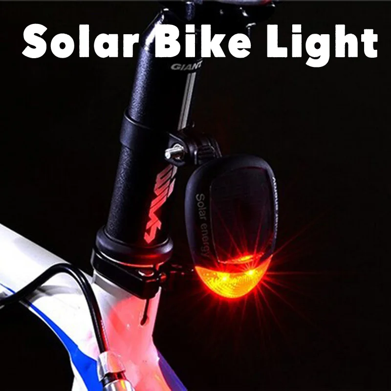 

Outdoor Solar Power LED Safety Warning Flashing Night Lamp Cycling Bicycle Bike Tail Rear Red Tail Light Taillight Accessories