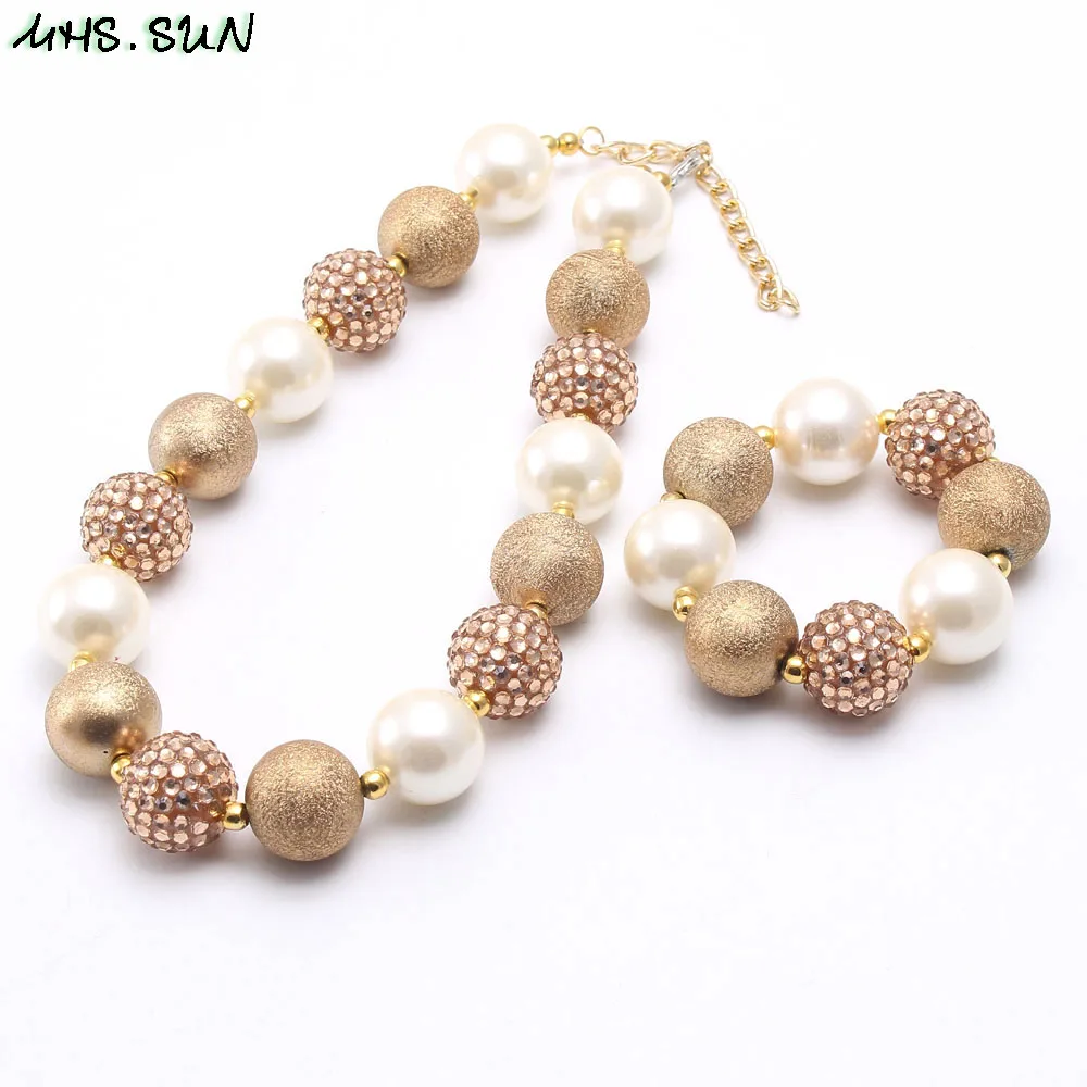 MHS.SUN Baby Girls Gold Beads Necklace Bracelet Fashion Design Child Kids Chunky Bubblegum Necklace Toddler Chunky Jewelry New
MHS.SUN Baby Girls Gold Beads Necklace Bracelet Fashion Design Child Kids Chunky Bubblegum Necklace Toddler Chunky Jewelry New