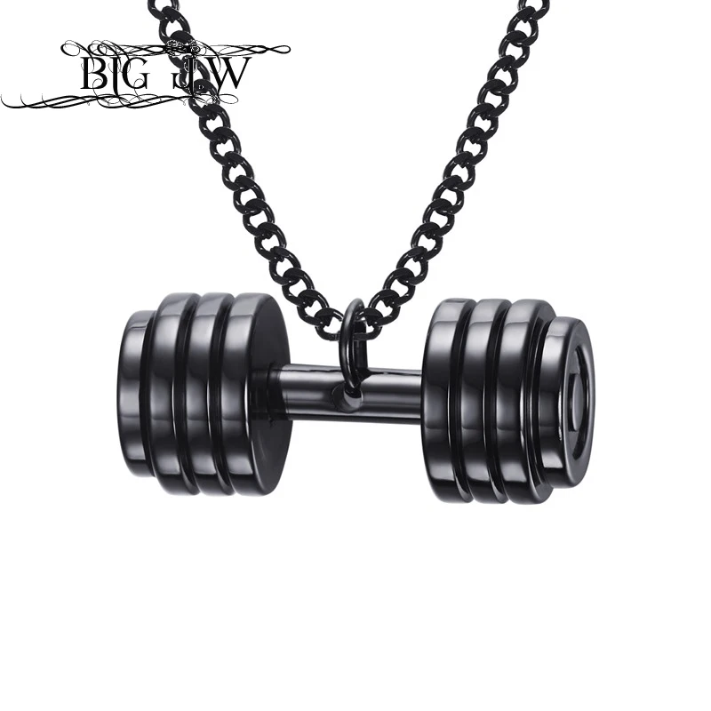BIG J.W 3 Colors Dumbbell Necklace for Mens Hip Hop 316L Stainless Steel Silver Dumbbell Fitness Pendant Men Necklace Jewelry
BIG J.W 3 Colors Dumbbell Necklace for Mens Hip Hop 316L Stainless Steel Silver Dumbbell Fitness Pendant Men Necklace Jewelry