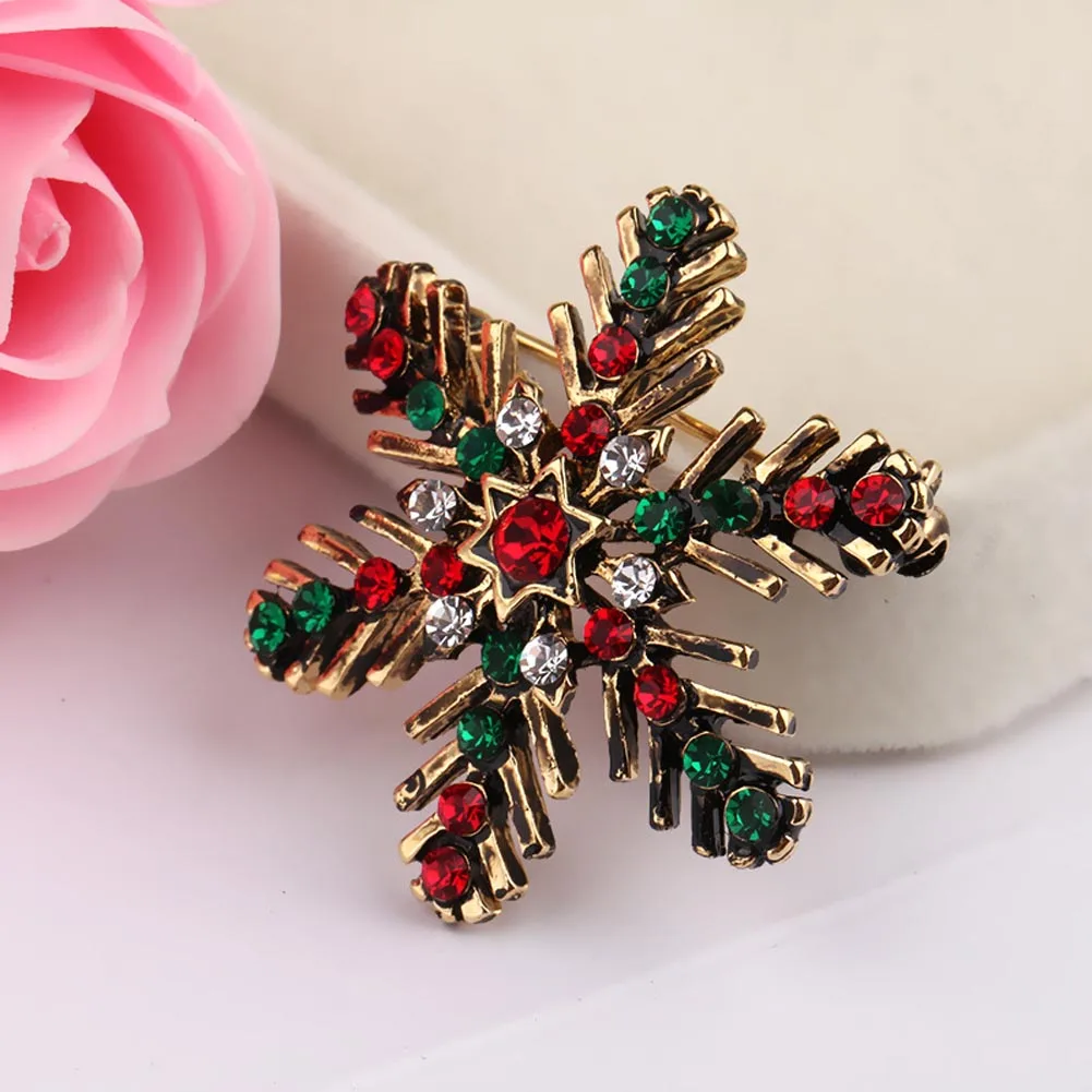 

New Lady Fashion Winter Brooch Sparkling Crystal Rhinestones Large Snowflake Brooch Pins Jewelry Brooches Women Christmas Gift