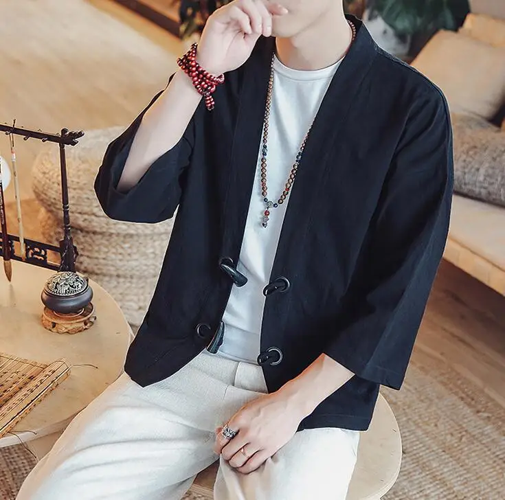 Men 100% Cotton Loose Jackets Three Quarter Spring Summer Big Size M-5XL Chinese Style Cardigan Male Black Navy Coffee
Men 100% Cotton Loose Jackets Three Quarter Spring Summer Big Size M-5XL Chinese Style Cardigan Male Black Navy Coffee