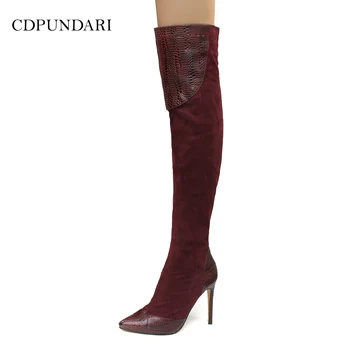 CDPUNDARI Patchwork High heel over the knee boots women thigh high boots Ladies Winter shoes woman
CDPUNDARI Patchwork High heel over the knee boots women thigh high boots Ladies Winter shoes woman