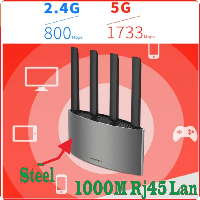 Chinese Firmware, USB2.0 Port, Steel Wireless Router 802.11AC 2600M Dual Bands 2.4GHz+5GHz 4*RJ45 Gigabit ports AC2600 Huge WiFi
Chinese Firmware, USB2.0 Port, Steel Wireless Router 802.11AC 2600M Dual Bands 2.4GHz+5GHz 4*RJ45 Gigabit ports AC2600 Huge WiFi