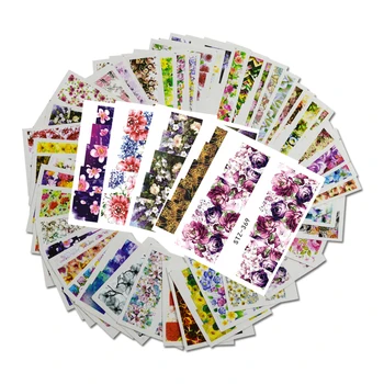 Full Beauty 48pcs Mixed 48 Designs Flower Nail Art Wraps Nail Foils Sticker Decals