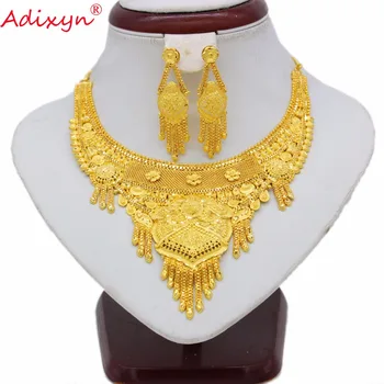 Adixyn New Tassels Necklace&Earrings Jewelry Set Women Gold Color/Copper Luxury African/Ethiopian/Dubai Wedding Gifts N062215
Adixyn New Tassels Necklace&Earrings Jewelry Set Women Gold Color/Copper Luxury African/Ethiopian/Dubai Wedding Gifts N062215