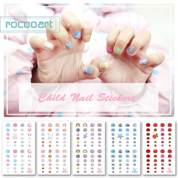 

Rocooart DIY Kids Nail Stickers Lovely Cartoon Nail Art Decoration Nail Wraps For Child Summer Elements Manicure Foil Nail Decal