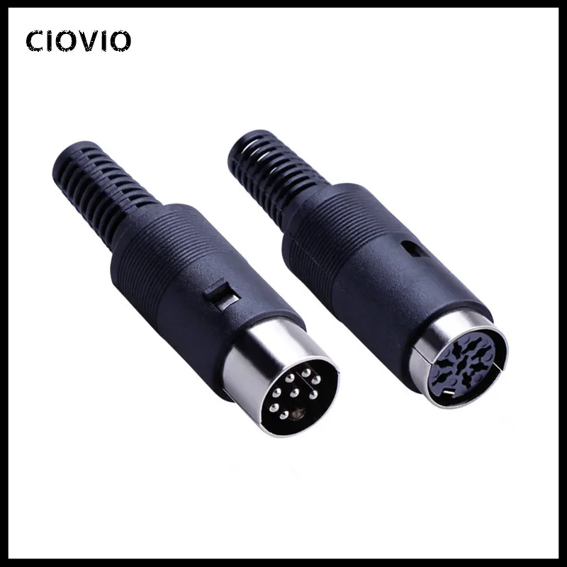 1Pc MaleFemale DIN Plug Socket Connector 345678 PIN Chassis Cable Mount