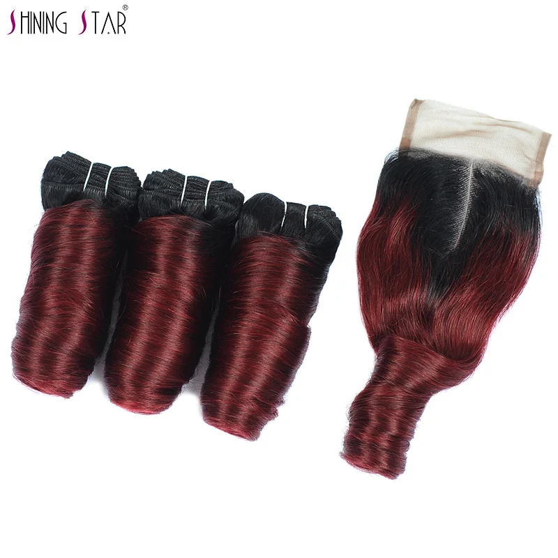 Shining Star 3 Burgundy Bundles With Closure Ombre T1B 99J Mongolia Loose Wave Colored Human Hair Bundles With Closure Non Remy
Shining Star 3 Burgundy Bundles With Closure Ombre T1B 99J Mongolia Loose Wave Colored Human Hair Bundles With Closure Non Remy