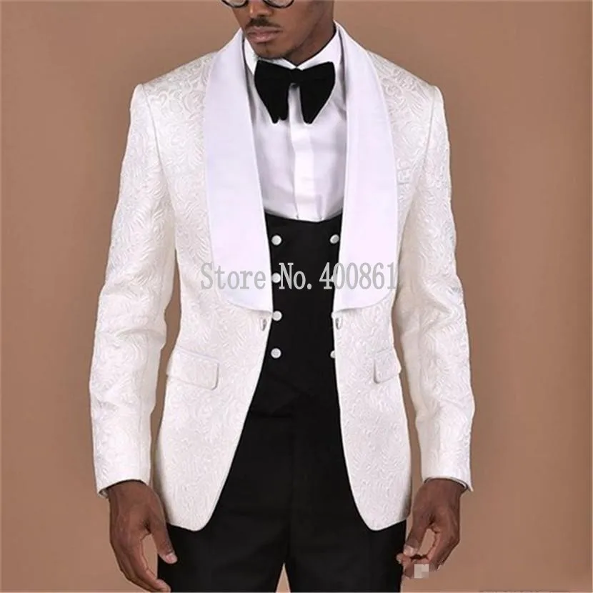 Fantastic One Button Ivory Groom Tuxedos Groomsmen Shawl Lapel Mens Suits Blazers (Jacket+Pants+Vest+Tie) W:1201
Fantastic One Button Ivory Groom Tuxedos Groomsmen Shawl Lapel Mens Suits Blazers (Jacket+Pants+Vest+Tie) W:1201