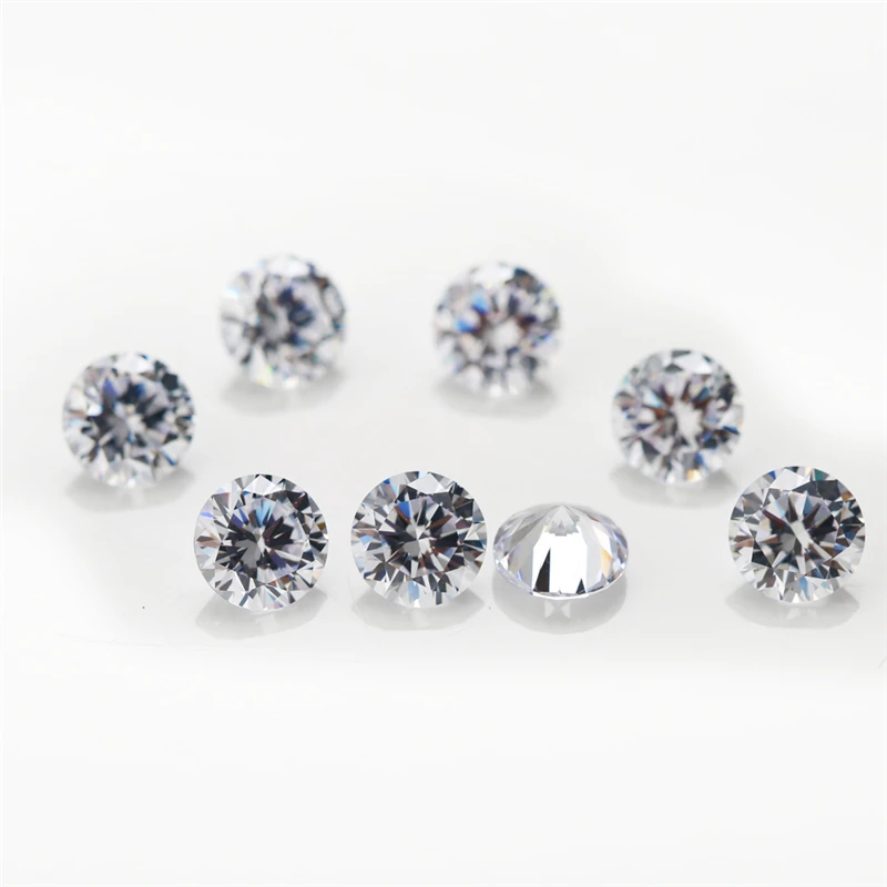 8 Cubic Zirconia Round White 1mm