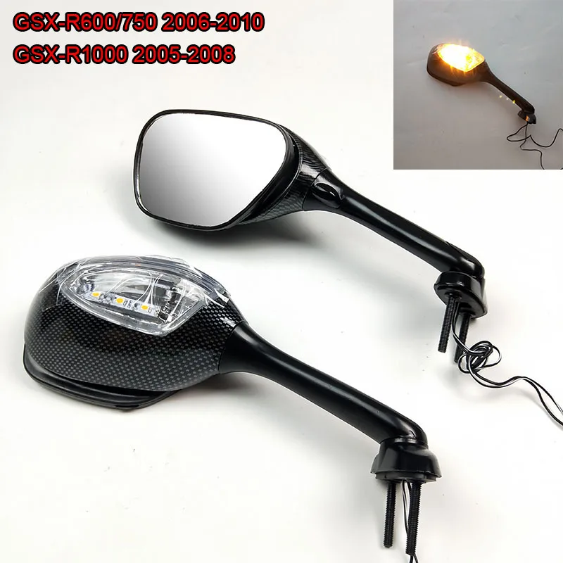 For Suzuki GSXR 600 750 2006-2010 / GSXR1000 2005-2008 Motorcycle Mirror Set with Integrated Rearview LED Turn Signals GSX-R600
For Suzuki GSXR 600 750 2006-2010 / GSXR1000 2005-2008 Motorcycle Mirror Set with Integrated Rearview LED Turn Signals GSX-R600