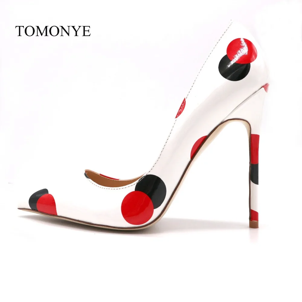 2019 spring new style white patent leather with black red circle pointed toe women lady 120mm high heel shoes on sale size 33
2019 spring new style white patent leather with black red circle pointed toe women lady 120mm high heel shoes on sale size 33