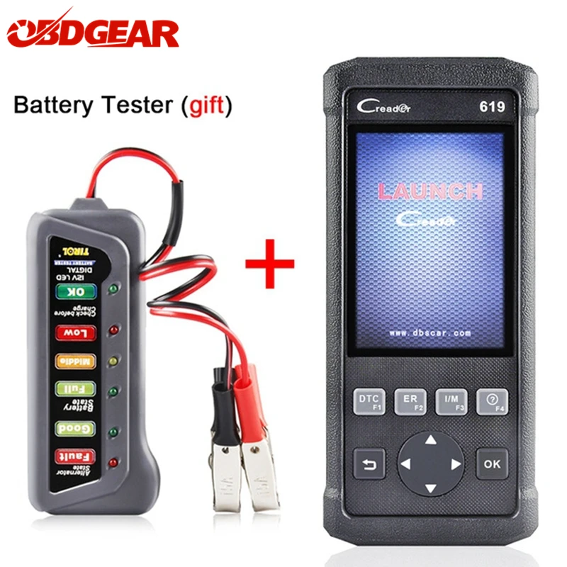 Launch X431 Creader CR619 OBD2 Auto Diagnostic Scanner Support ABS SRS Airbag Car Diagnostic Tool With Battery Tester As Gift
Launch X431 Creader CR619 OBD2 Auto Diagnostic Scanner Support ABS SRS Airbag Car Diagnostic Tool With Battery Tester As Gift