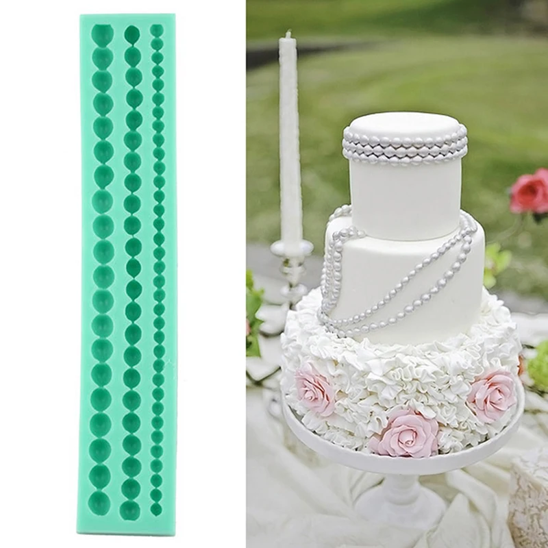 DIY Cute Pearl String Round Beads Chain Cake Decorating Biscuit Fondant 3 Sizes Silicone Mold Baking Clay Mould For Soap Candies
DIY Cute Pearl String Round Beads Chain Cake Decorating Biscuit Fondant 3 Sizes Silicone Mold Baking Clay Mould For Soap Candies