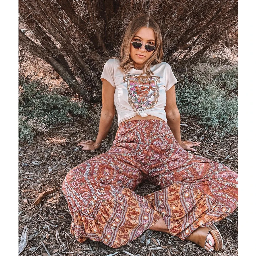 Boho pants 2019 Vintage rayon floral print ankle-length summer flare pant Casual trousers Hippie chic long Women pantsFeccer
Boho pants 2019 Vintage rayon floral print ankle-length summer flare pant Casual trousers Hippie chic long Women pantsFeccer