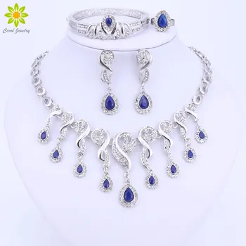 Crystal African Beads Jewelry Sets For Women Dress Accessories Wedding Bridal Silver Plated Necklace Earrings Bracelet Ring Sets
Crystal African Beads Jewelry Sets For Women Dress Accessories Wedding Bridal Silver Plated Necklace Earrings Bracelet Ring Sets