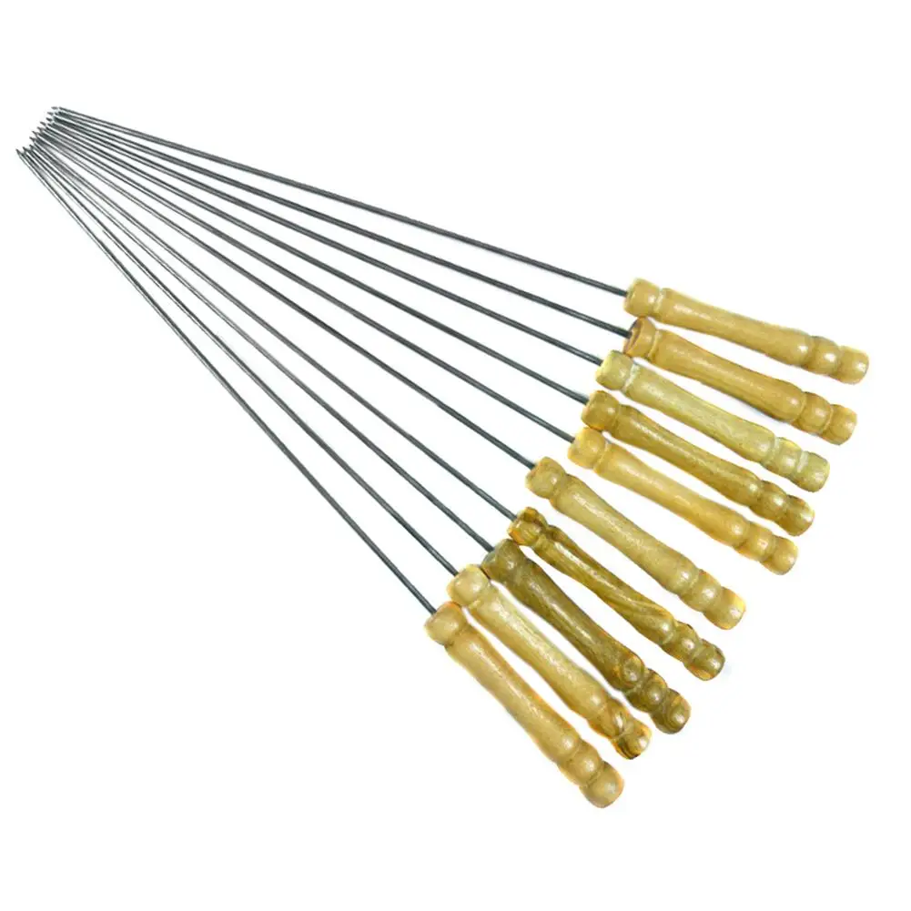 10PCS BBQ Skewers Handle With Handle 31CM/12.20inch Barbecue Needle Wood Stainless Steel for Outdoor Picnic and camping
10PCS BBQ Skewers Handle With Handle 31CM/12.20inch Barbecue Needle Wood Stainless Steel for Outdoor Picnic and camping