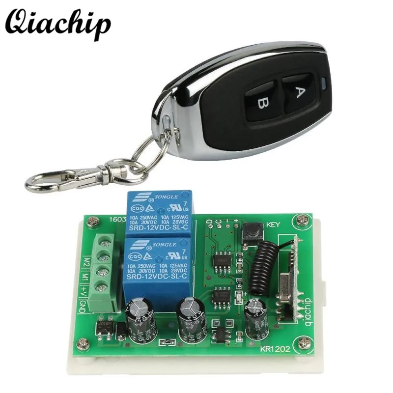 QIACHIP-Wireless-Remote-Control-Switch-RF-433Mhz-Transmitter-and-DC-12V-2CH-Relay-Receiver-Module-For