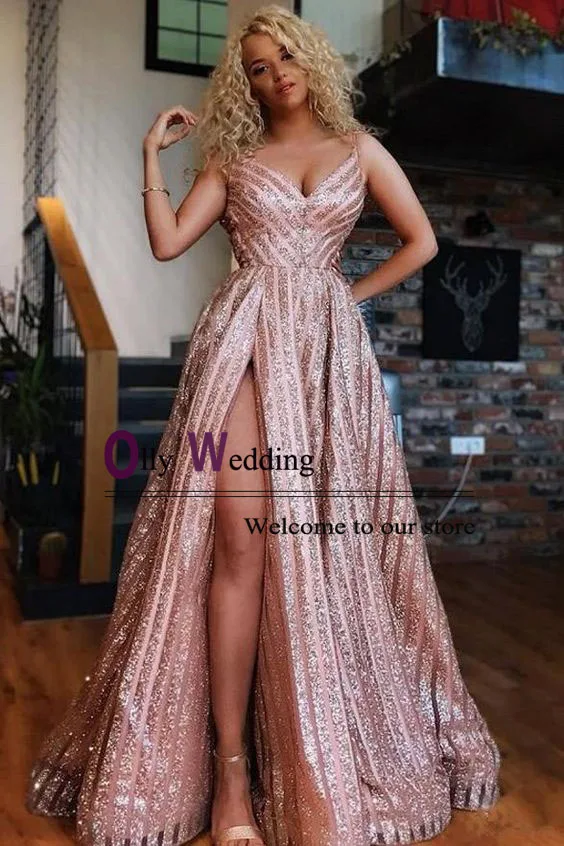 Pink Sexy Prom Dresses Long V-neck Side Split Evening Dress for Women 2019 Robe de Festa
Pink Sexy Prom Dresses Long V-neck Side Split Evening Dress for Women 2019 Robe de Festa
