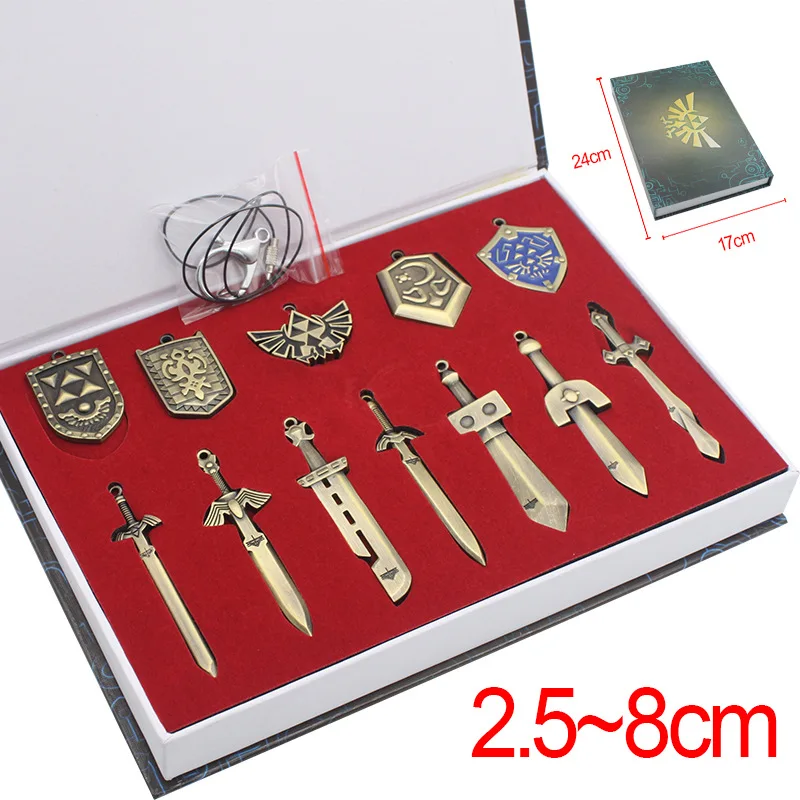 New Game The Legend of Zelda: Breath of the Wild Weapon Sword Link Shield Weapons Pendants Cosplay Toy Set Metal Badge
New Game The Legend of Zelda: Breath of the Wild Weapon Sword Link Shield Weapons Pendants Cosplay Toy Set Metal Badge