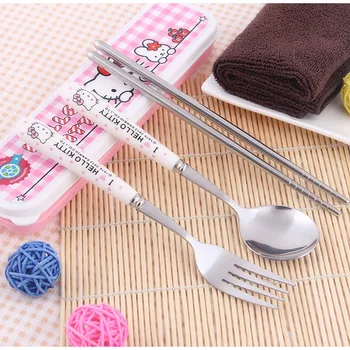 Hello Kitty Kitchen Tableware Stainless Steel Cutlery Set Chopsticks Spoon Forks Cute Student Kids Portable Cutlery Set Travel
Hello Kitty Kitchen Tableware Stainless Steel Cutlery Set Chopsticks Spoon Forks Cute Student Kids Portable Cutlery Set Travel