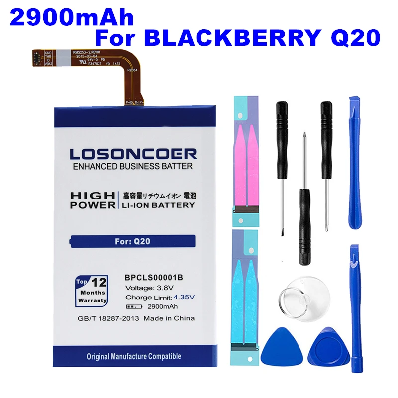 LOSONCOER BPCLS00001B 2900mAh Battery For BlackBerry Q20 SQC100-1 SQC100-3 Cell Phone Battery
LOSONCOER BPCLS00001B 2900mAh Battery For BlackBerry Q20 SQC100-1 SQC100-3 Cell Phone Battery