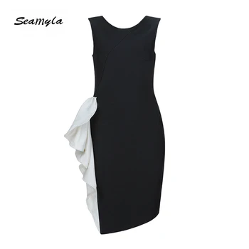 Seamyla New Women Bandage Dress Vestidos Elegant Ruffles Celebrity Party Dress Sexy Sleeveless Bodycon Runway Club Dresses 2020
Seamyla New Women Bandage Dress Vestidos Elegant Ruffles Celebrity Party Dress Sexy Sleeveless Bodycon Runway Club Dresses 2020