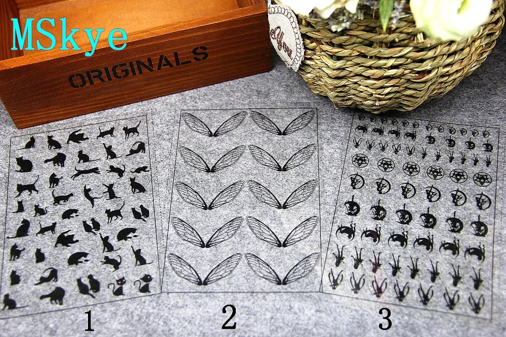 MSkye DIY Кристальный клейкий материал прозрачная наклейка крыло 1 черная Алиса 2