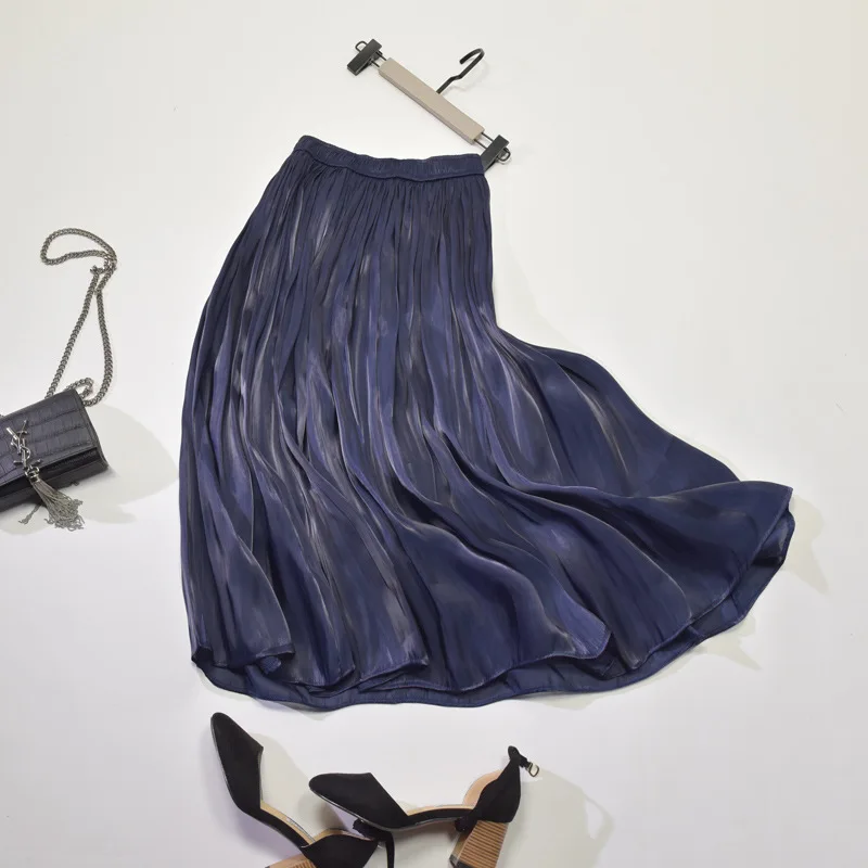 Korean Style Pleated Shirk Skirts Womens New Style Elastic Solid Color High Street Mid-Calf Fashion Silky Full Skirts
Korean Style Pleated Shirk Skirts Womens New Style Elastic Solid Color High Street Mid-Calf Fashion Silky Full Skirts