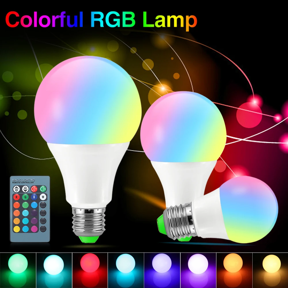 E27 RGB LED Bulb Lights LED Bulb Dimmable 16Color 24Key IR with Remote Control 3W 5W 10W Colorful LED Lamp RGB LED Light Fixture
E27 RGB LED Bulb Lights LED Bulb Dimmable 16Color 24Key IR with Remote Control 3W 5W 10W Colorful LED Lamp RGB LED Light Fixture