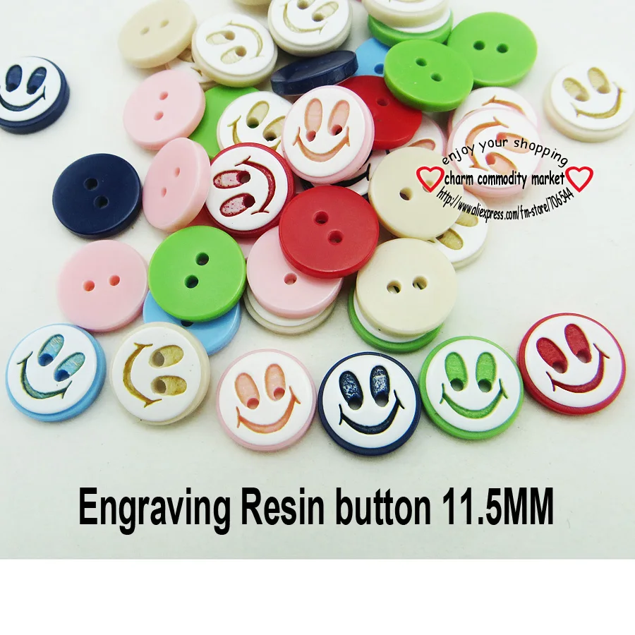 100PCS engraving smile face resin button buttons coat boots sewing clothes accessory R-267 | Дом и сад
