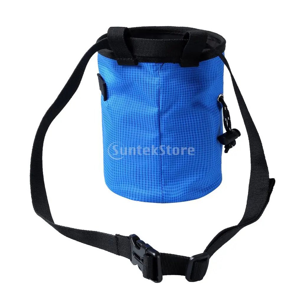 Large Gymnastics Rock Climbers Outdoor Climbing Chalk Bag with Drawstring Closure Adjustable Belt & Brush Slot