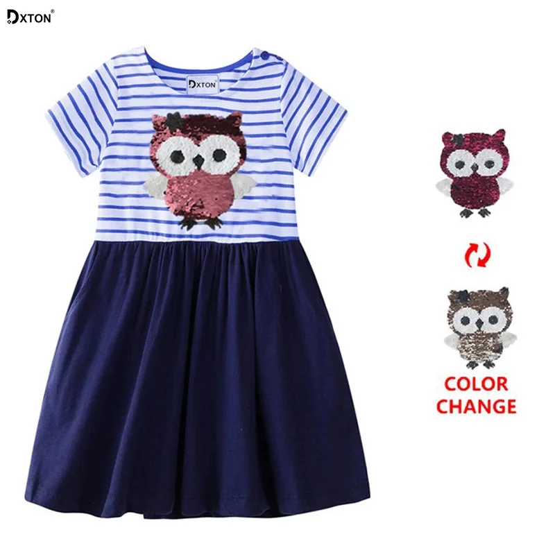 Dxton Summer Girl Clothing Sequined Girls Dress Unicorn Princess Dress Stripe Short Sleeve Animal Kids Dress for Girl 3-8Year
Dxton Summer Girl Clothing Sequined Girls Dress Unicorn Princess Dress Stripe Short Sleeve Animal Kids Dress for Girl 3-8Year
