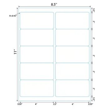 10-UP Sheets Label Internet Mailing Self Adhesive Shipping Labels 2" x 4" for Laser & Inkjet Printers 10 Sheets
10-UP Sheets Label Internet Mailing Self Adhesive Shipping Labels 2" x 4" for Laser & Inkjet Printers 10 Sheets