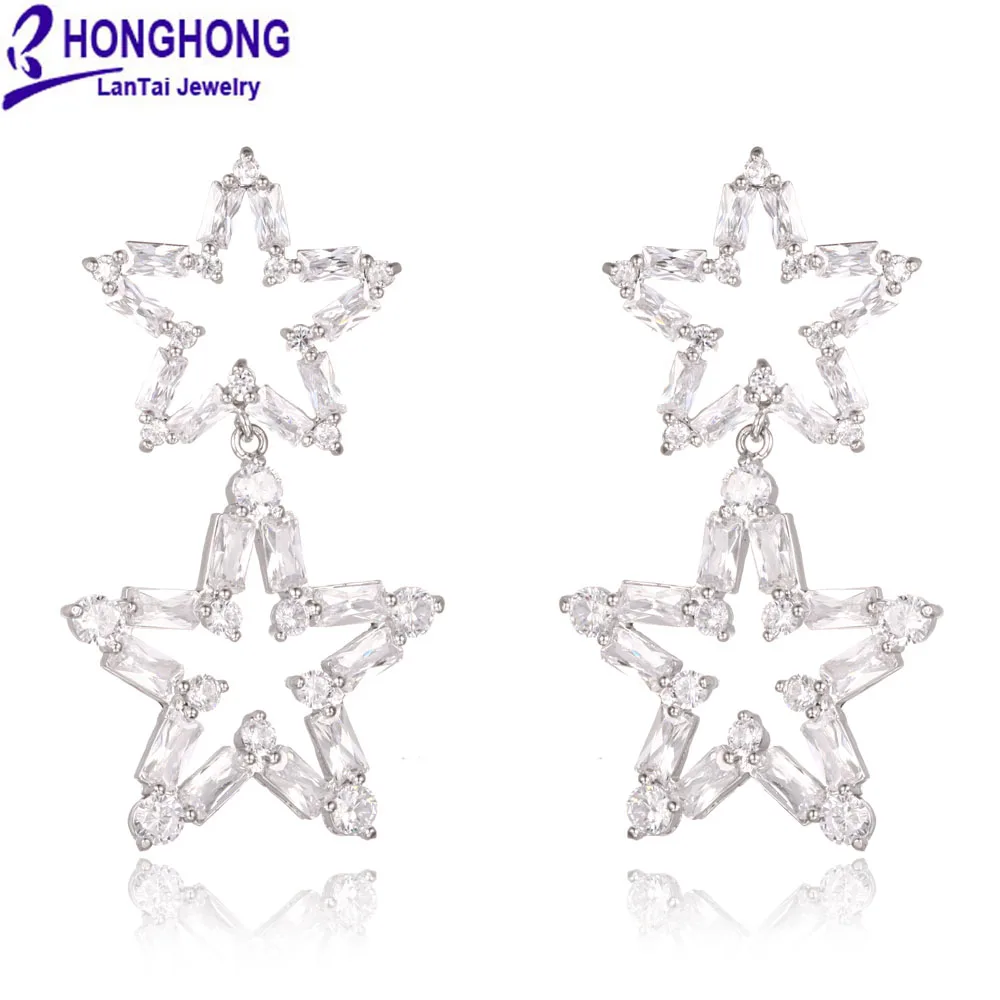 HONGHONG 2017 New big dangle earrings For Women Shining Double star drop Earrings Cubic zirconia trendy fashion Jewelry
HONGHONG 2017 New big dangle earrings For Women Shining Double star drop Earrings Cubic zirconia trendy fashion Jewelry