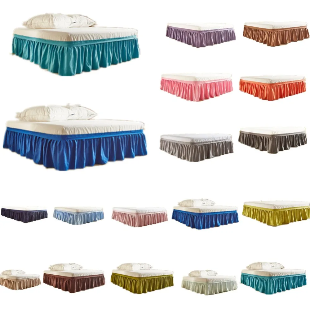 16 Colors Hotel Elastic Bed Skirt 100% Polyester Solid Color Bedspread without Bed Surface for King/Queen Size Bedsheet Decor
16 Colors Hotel Elastic Bed Skirt 100% Polyester Solid Color Bedspread without Bed Surface for King/Queen Size Bedsheet Decor