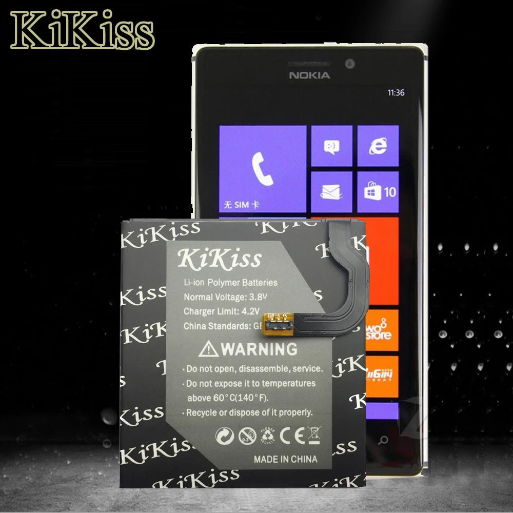 

KiKiss BL-4YW BV-T4D BP-4GW Battery For Microsoft Nokia Lumia 950 925 922 920 940 1320 1520 Bateria BV-4BW BV-4BWA