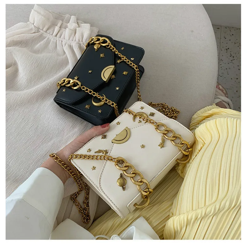 Metal Moon Star Small Square Women Messenger Bag Fashion Shoulder Bag Flap Lady Handbag Luxury Designer Crossbody Shoulder Bag
Metal Moon Star Small Square Women Messenger Bag Fashion Shoulder Bag Flap Lady Handbag Luxury Designer Crossbody Shoulder Bag